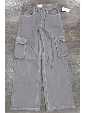 PacSun Cargo Pants Womens 24 Gray High Rise Wide Leg